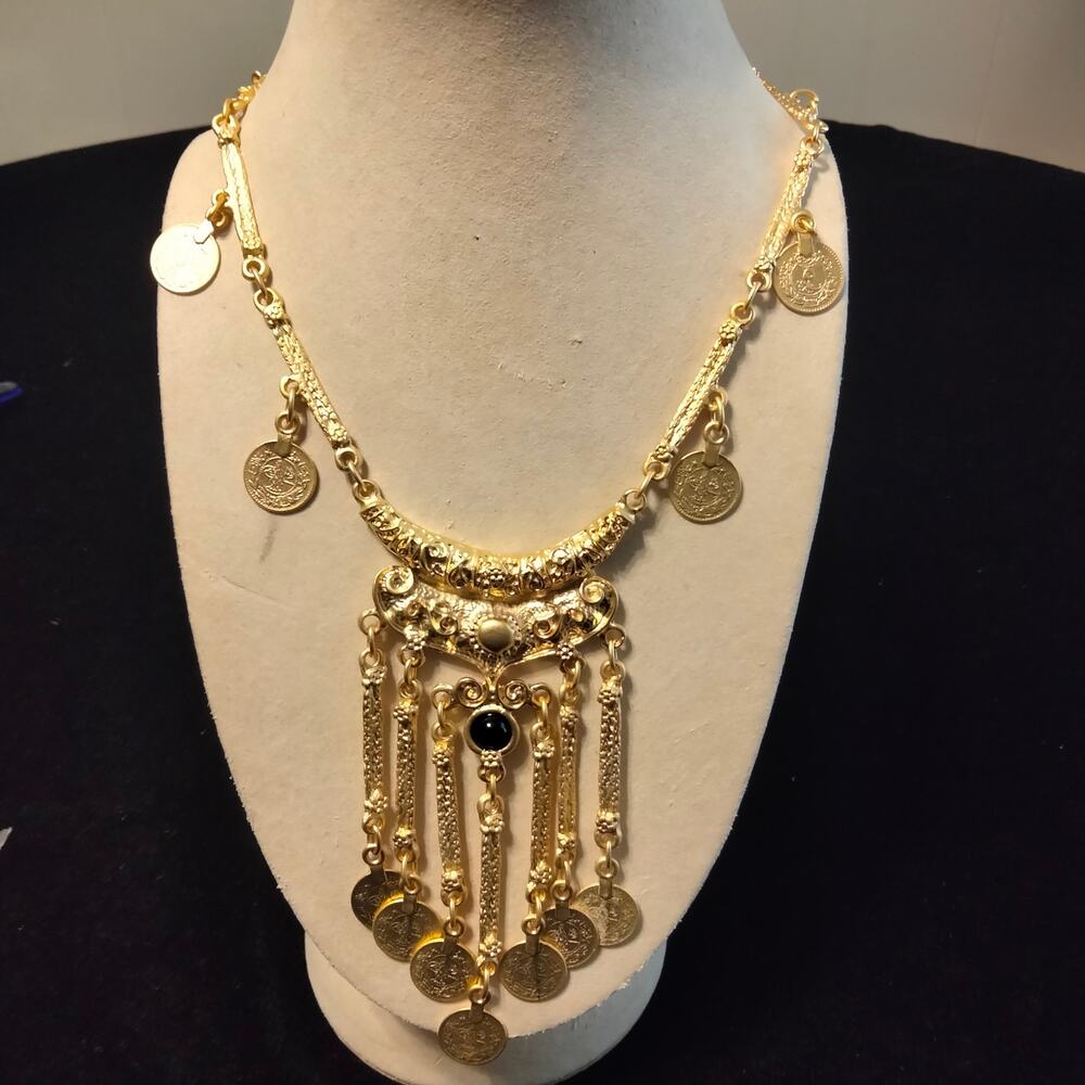 Iris Apfel & Bajalia Gold Coin Embellished Statement Necklace